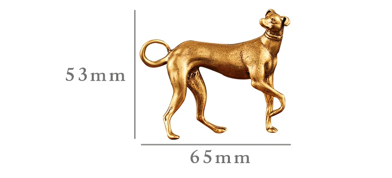 Handmade solid Brass rural dog craft DIY ornament Miniature Fitting Keychain Pendant desktop decoration accessories a0388
