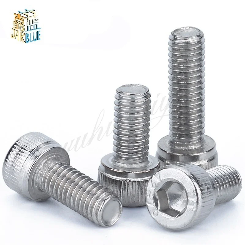 DIN912 M8 เมตริกด้าย 304 สแตนเลสสตีล Hex Socket Head Cap สกรู M8 * (10/12/14/16/20/25/30/35/40/45/50/55/60 ~ 150) มม.