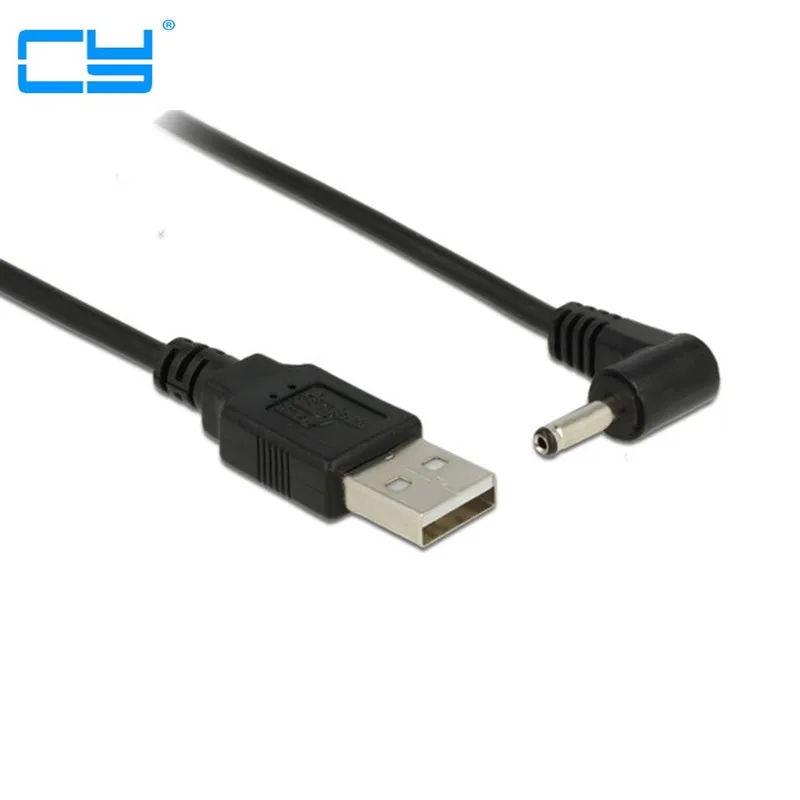 1pcs USB 2.0 Male to Right Angled 90 Degree 3.5mm 1.35mm DC power Plug Barrel 5v Cable 100cm