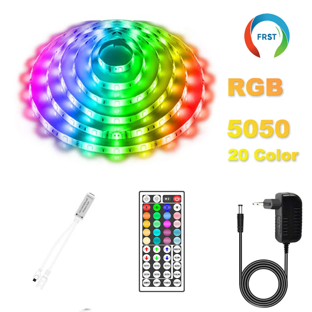 

Светодиодная ленсветильник s RGB 5050 с 44 клавишами, пульт дистанционного управления, неосветильник свет s, цветной гибкий фосветильник свет для телевизора, для домашнего декора, светильник