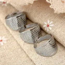 3pcs/kit Finger Protector Silver Ring Thimble Sewing Thimbles Adjustable Handmade Machine Leather Craft Tool Costura  Embroidery