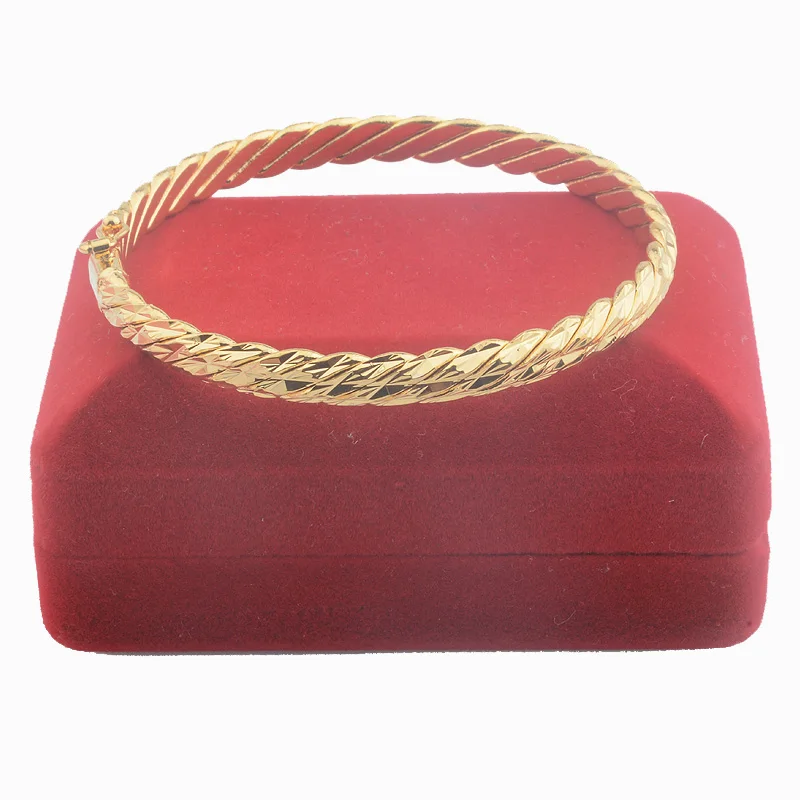 6mm Women Ladies Party Gold Color Wire Bangles Bracelets Openable Wristband Jewelry