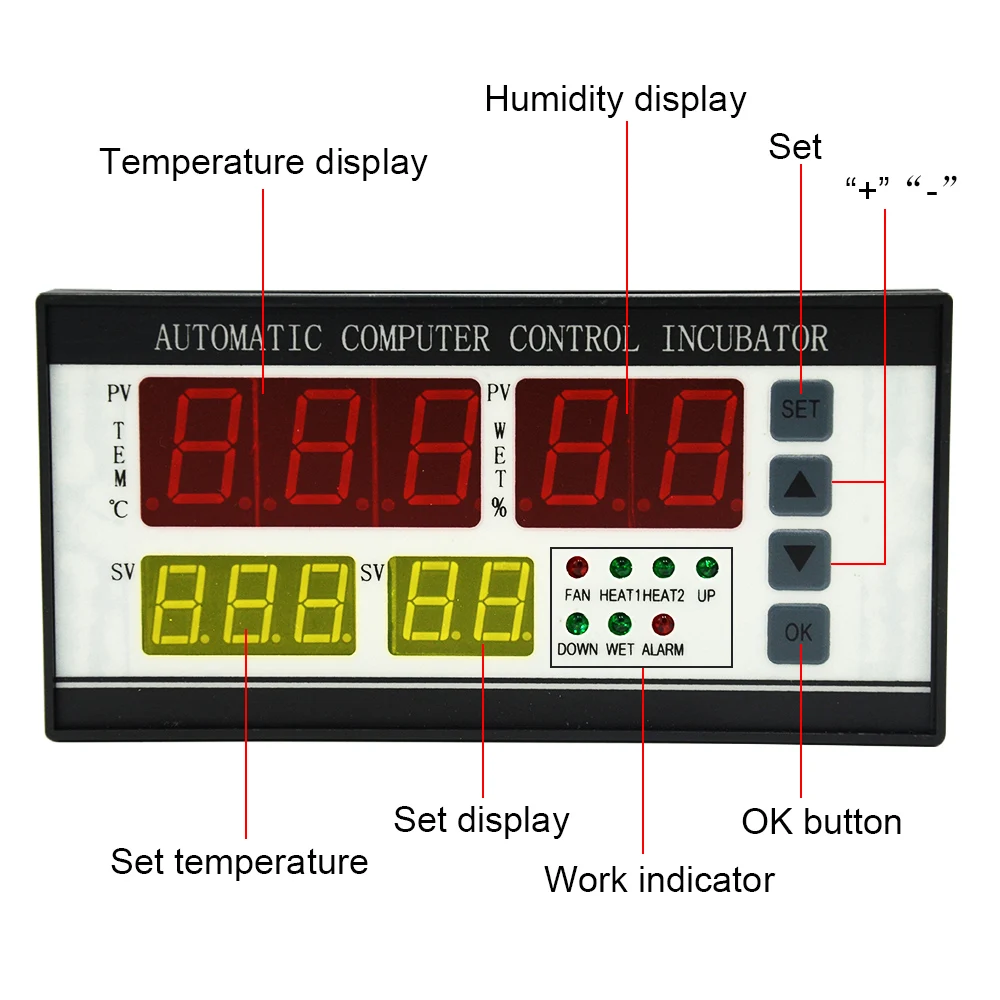 XM-18 Egg Incubator Controller Thermostat Hygrostat Full Automatic Digital  Control with Temperature Humidity Sensor Probe