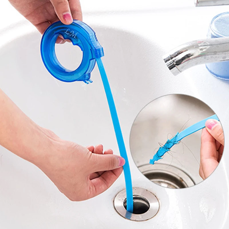 Kitchen Sink Hair Cleaning Dredge Hook Sewer Dredging Device Spring Pipe Dredging Tool Toilet Drain Cleaning Hook Tools