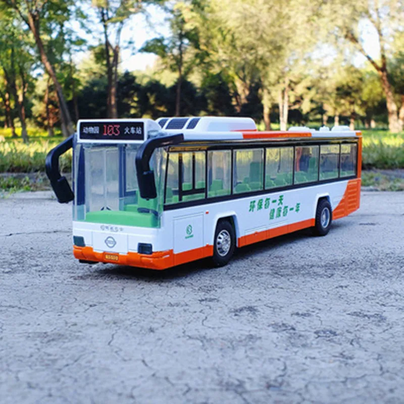 

Electric Toy Tourist Traffic Bus Alloy Car Model Diecast Simulation Metal Toy City Tour Bus Model With Sound and Light Kids Gift