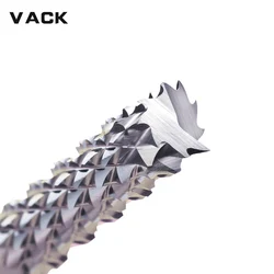 VACK Carbide Corn Teeth Cutter 3.175/4/6mm End Mill CNC PCB Milling Bits Tungsten Steel Router Bit for Engraving Machine Tools
