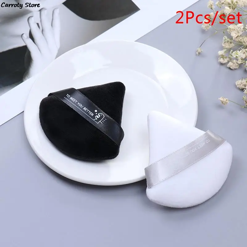 1pcs/2pcs Cosmetic Puff Triangle Velvet Foundation Cream  Mini MakeUp Sponge Puffs Make Up Tools