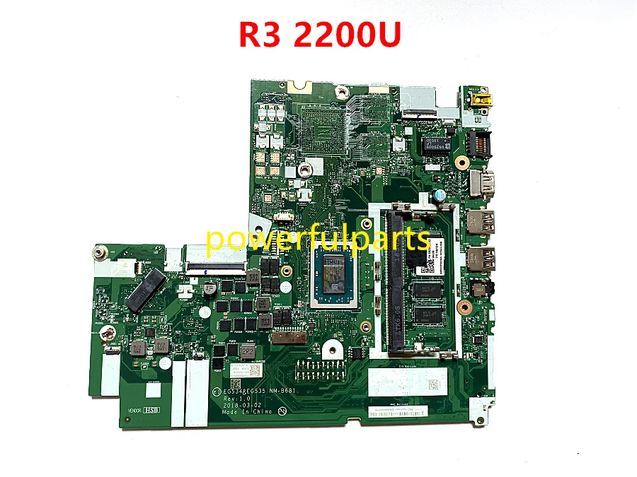 EG534 EG535 NM-B681 For Lenovo Ideapad 330-15ARR Motherboard With R3 2200U +4G Ram 5B20R56763 Working Perfect