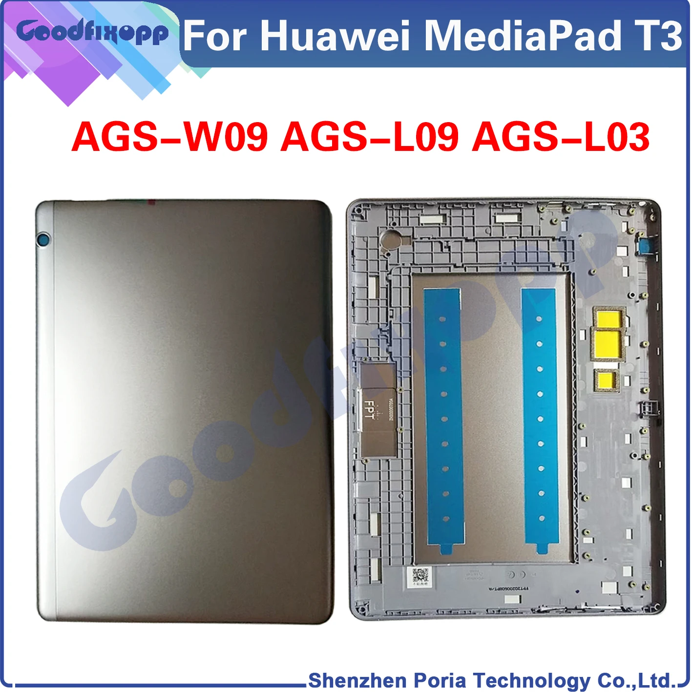 For Huawei MediaPad T3 10 AGS-W09 AGS-L09 AGS-L03 Back Battery Cover Door Housing Case Rear Cover Replacement Parts