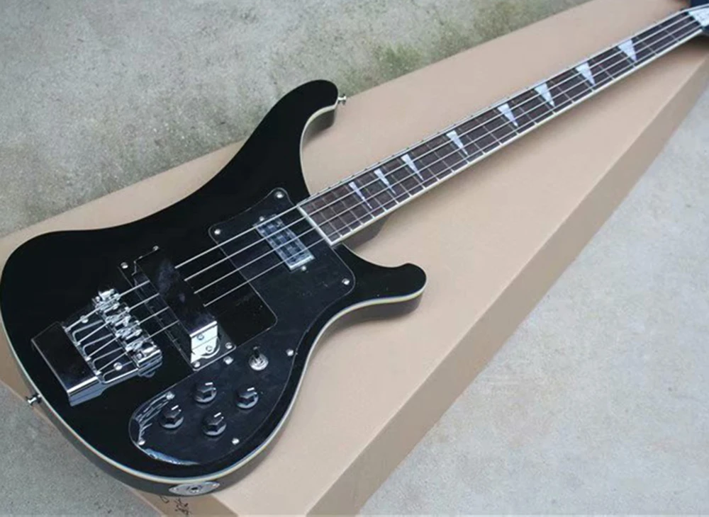 4 Strings Two Colors Electric Bass Guitar with Black Pickguard,Rosewood Fretboard,Providing Customized Service