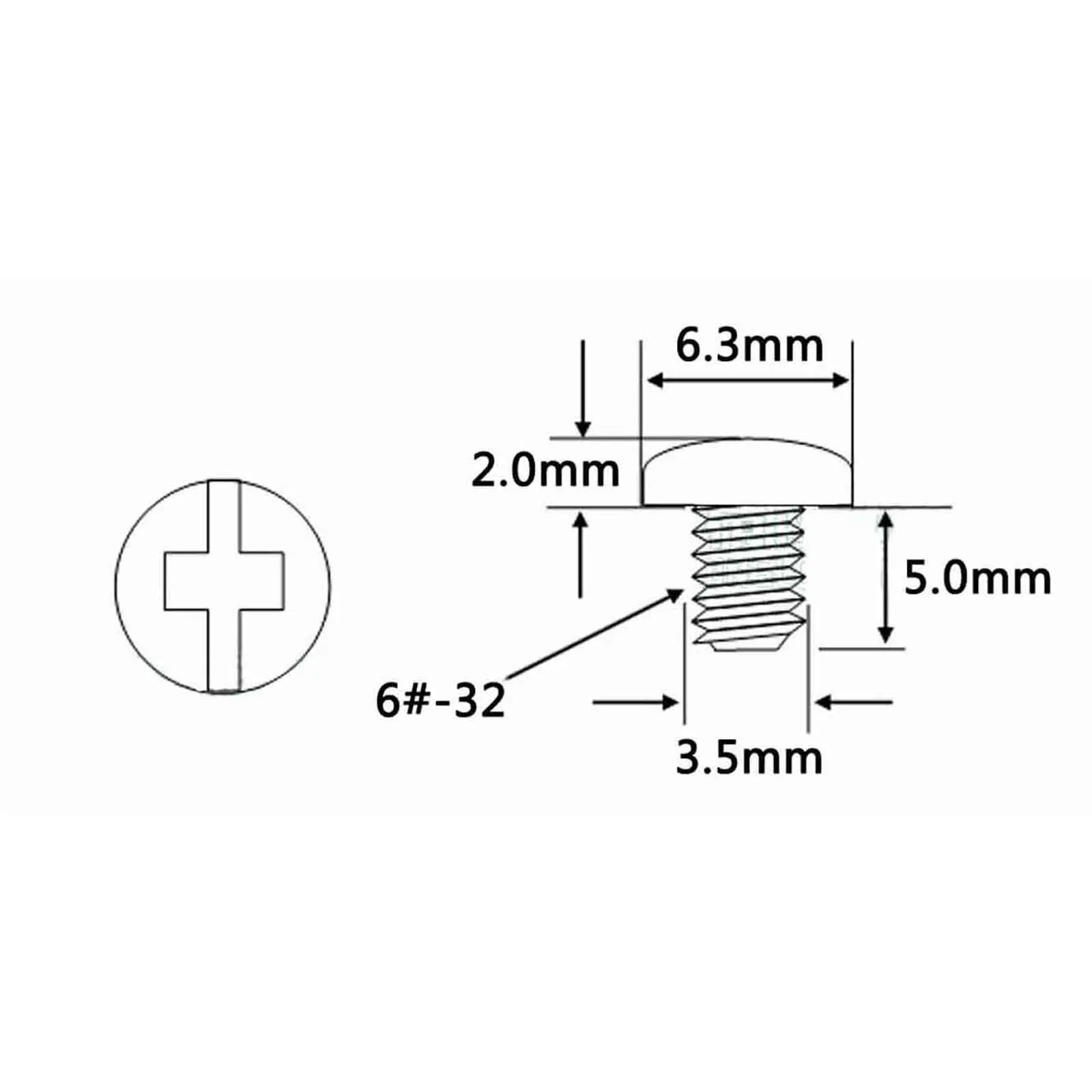 HZYUEGOU 100X Phillips Rundkopfschraube 6 # -32*5mm für Festplatten-HDD PC-Gehäuse Netzteil Soundkarte Grafikkarte Befestigung Computer E – Detail 1