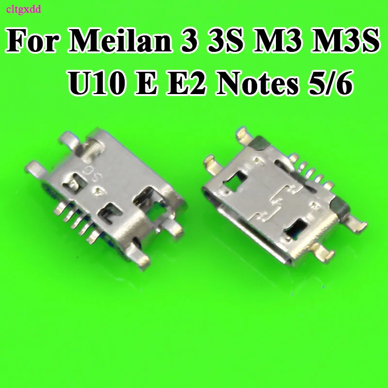 cltgxdd 10piece Micro USB Jack Charging port socket female Connector For Meizu Meilan 3 3S M3 M3S U10 E E2 Notes5 6 MAX