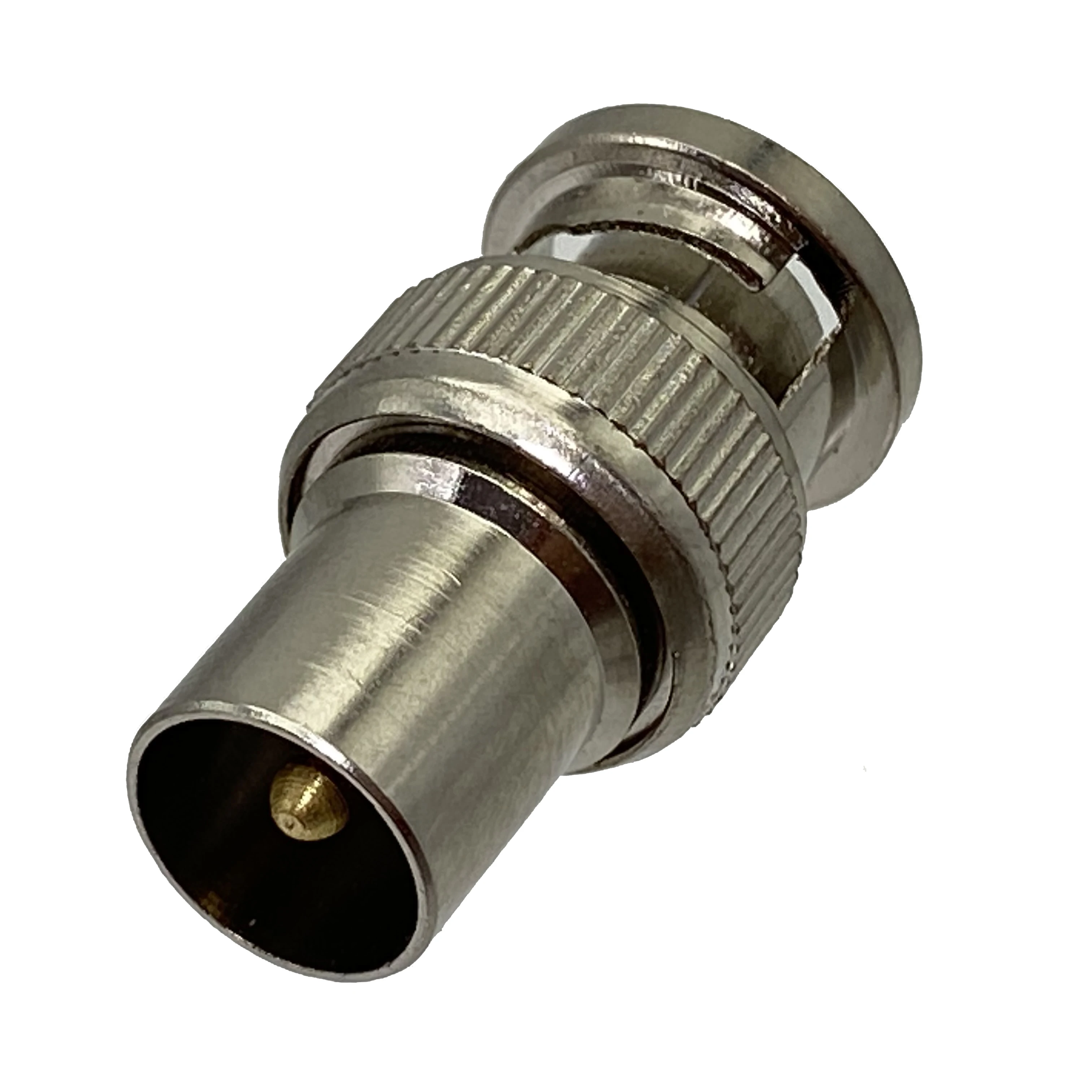1Pcs Connector Adapter Bnc Stekker Iec Pal Dvb-T Stekker Rf Coaxiale Converter Wire Terminal Nieuwe Messing