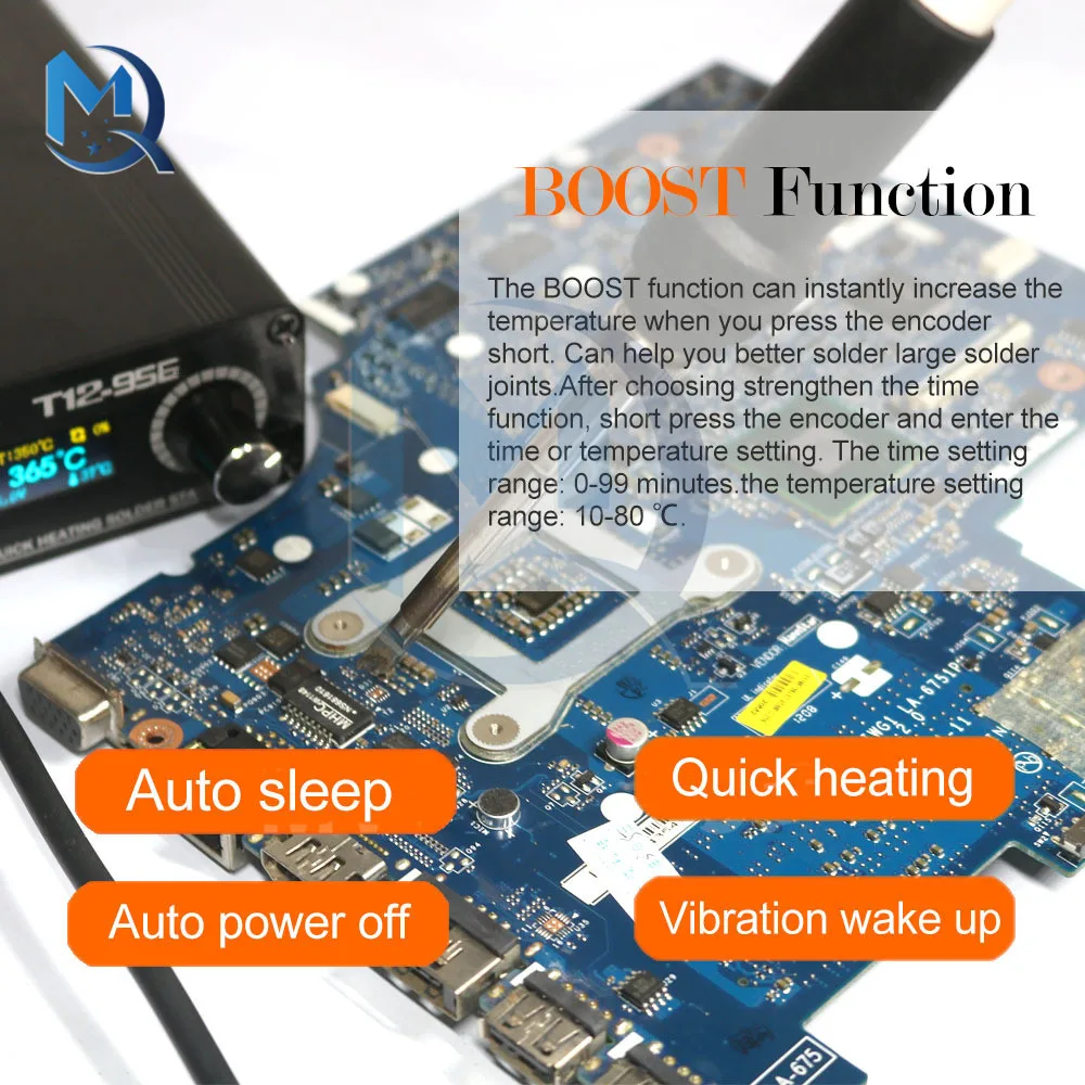 T12-956 OLED Screen Electric Soldering Iron Soldering Station AC100-240V T12 Series Soldering Station GX12-4pin Handle Interface