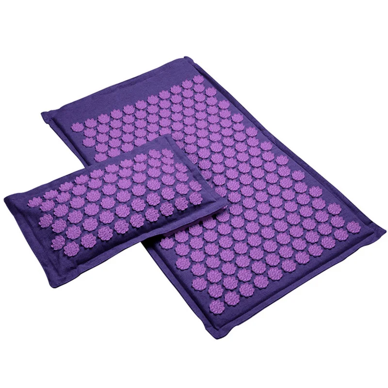 NONE Lotus Spike Akupressur Matte Kissen Natur Leinen Kokospalme Nacken Fuß Massage Indoor Hause Fitness Kissen Gym Matte Hause 10