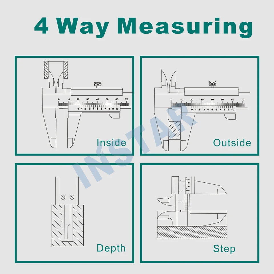 INSTAR Messschieber Edelstahl Mono-Bloack 150 mm/6 Zoll DIN-Standard 200 mm/8 Zoll mit Feineinstellung 150 x 0,05 mm – Detail 10