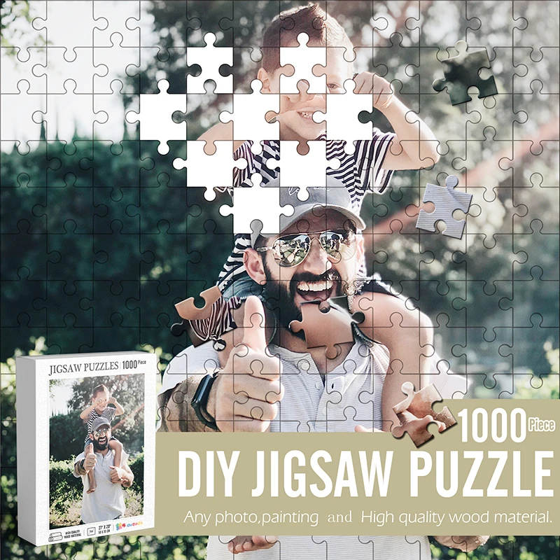 1000 Pieces Wood Jigsaw Puzzle DIY Customize Adults Indoor Relaxing Puzzle Family Game Growup Jigsaw Educational Toys Gift