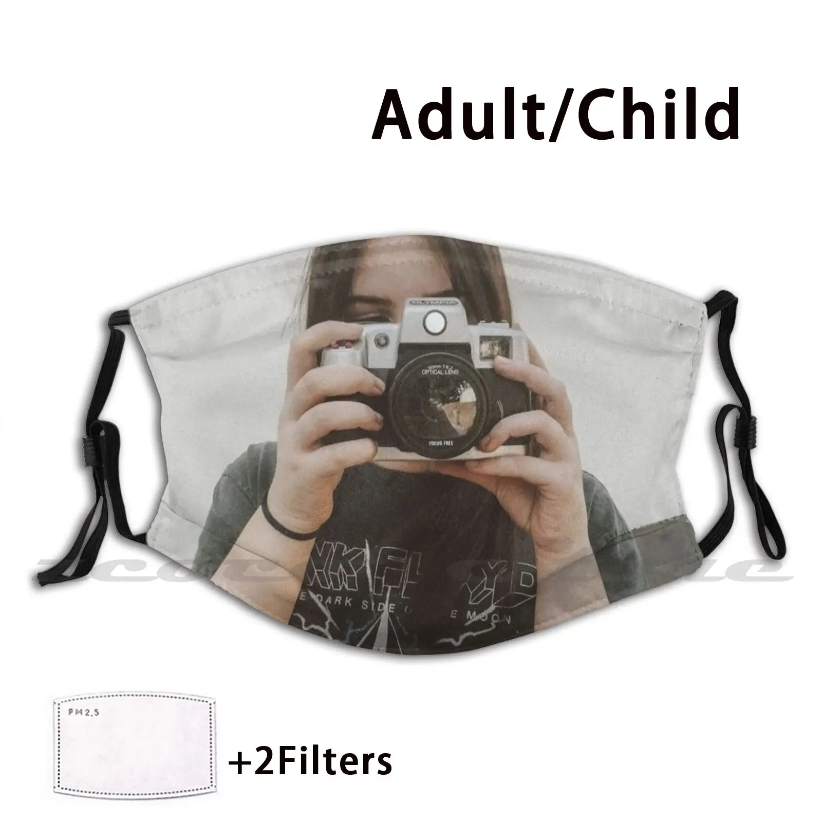 

Tumblr Girl Mask Adult Child Washable Pm2.5 Filter Logo Creativity Tumblr Trendy Pretty Black Beautiful Girls Camera Grey