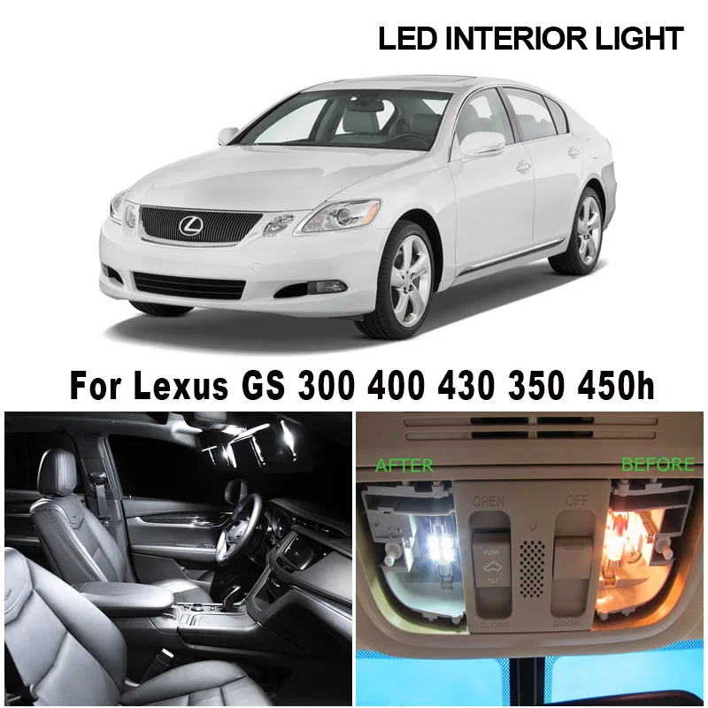 Canbus LED Interior Light Kit For Lexus GS 300 400 430 350 450h 250 200t GS300 GS350 GS400 GS430 GS450h GS250 GS200t 1991-2018