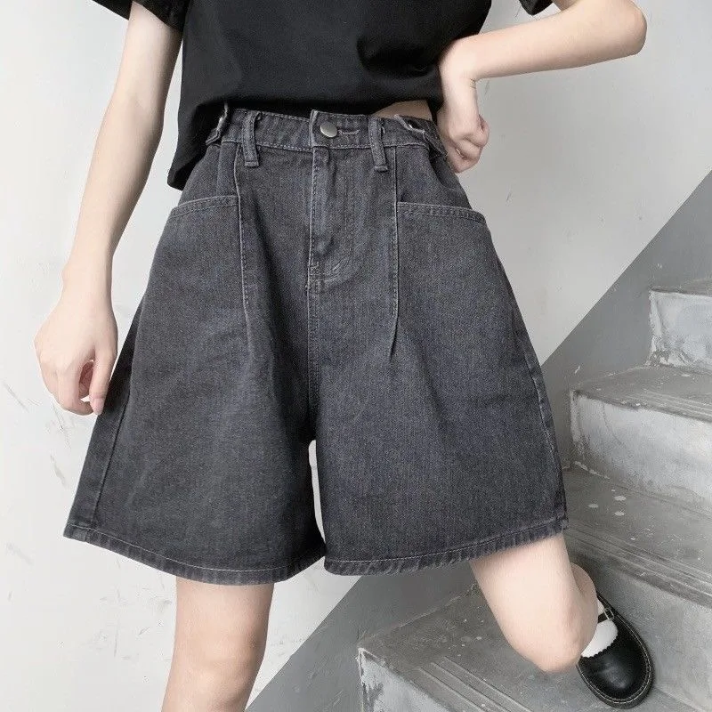 

YBYR Women's Loose Denim Shorts Oversized Vintage Wide Leg Female Caual Summer Ladies Shorts Jeans Harajuku Short Pants Girls