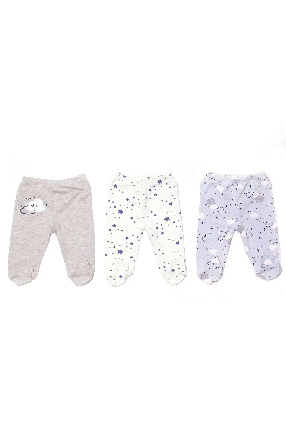 Cloud Pattern 3'lü Baby Tek Bottom Set