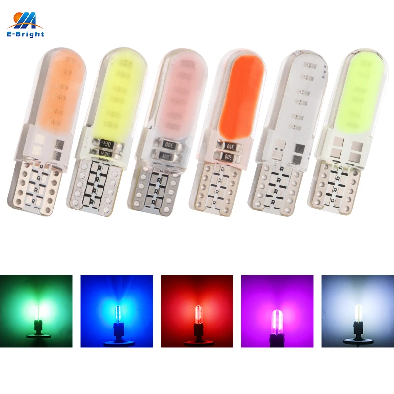 

100PCS/lot T10 194 168 COB 12SMD SILICA W5W 12 Led Reading Light 12V DC Indicator Lamp Car Automotive Led License Plate Lights