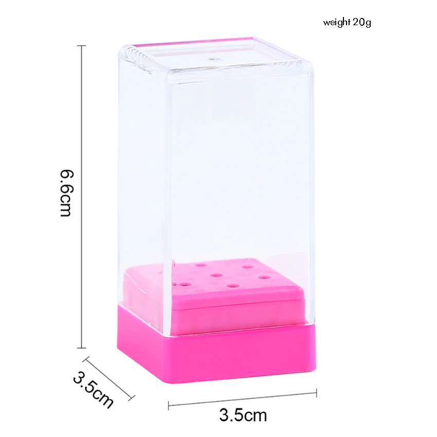 เจาะเล็บ Bits Holder กันฝุ่นเจาะเล็บ Bits กล่องขาตั้งขาตั้งคอนเทนเนอร์7/ 10หลุมที่ว่างเปล่ากล่อง,2สี