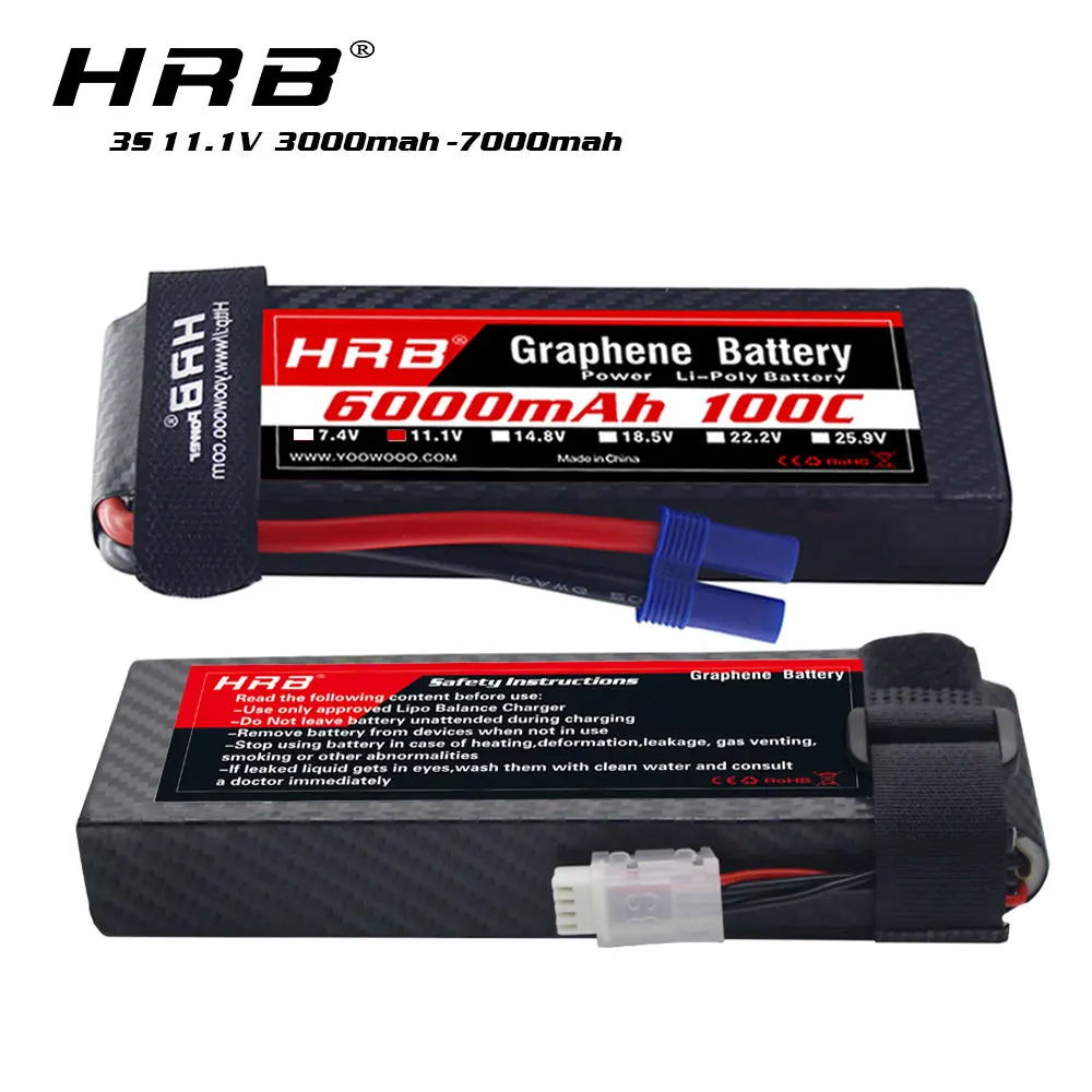 HRB 3S RC Lipo Battery 11.1v 3000mah 3300mah 4000mah 5000mah 6000mah Graphene Battery For RC Car Drone Boat Airplane helicopter