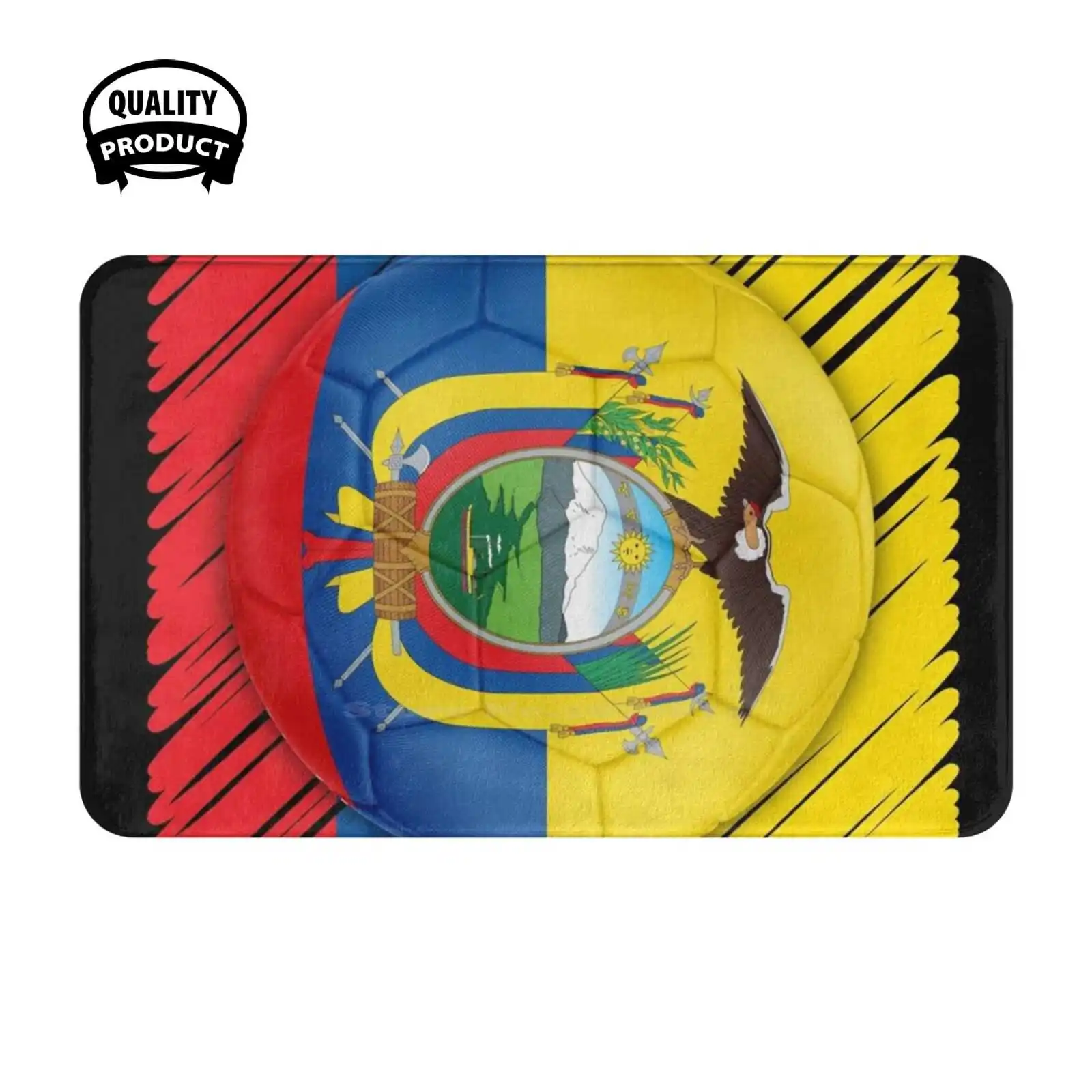 Ecuador Football Country Flag Soft Cushion Home Carpet Door Mat Car Rug Ecuadorian National Flag Competition Sports Futbol