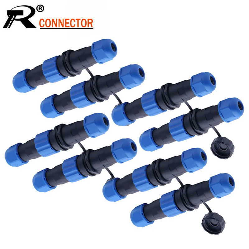 10sets Waterproof SD16 Docking Aviation Plug Socket Male + Female 2/3/4/5/6/7/9 Pins IP68 SP16 16mm Aviation Connector