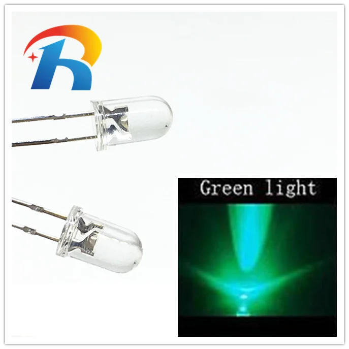 

Free shipping 1000pcs/lot 5MM LED Diode F5 mm Green DIY Light Emitting Diode transparent glow emerald green