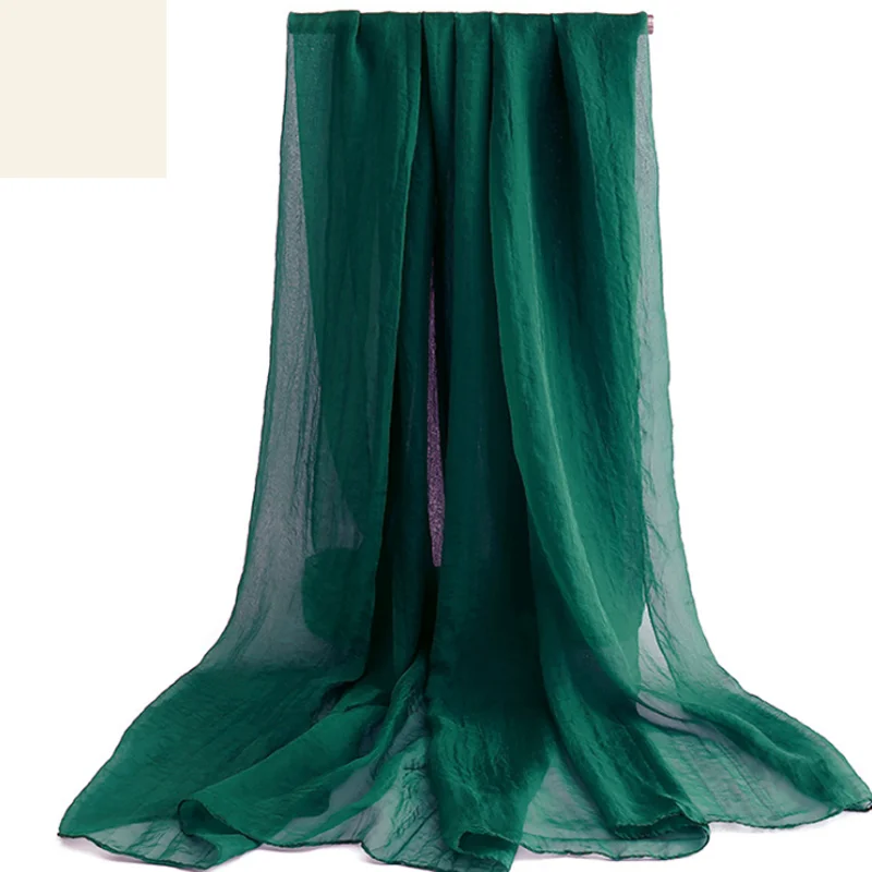 Lange Sjaal Zomer Wrap Sjaal Dames Groene Sjaal Top Grade Merk Sjaals Eenvoudige Vlakte Chiffon Hoofd Sjaal Womens Warm sjaal