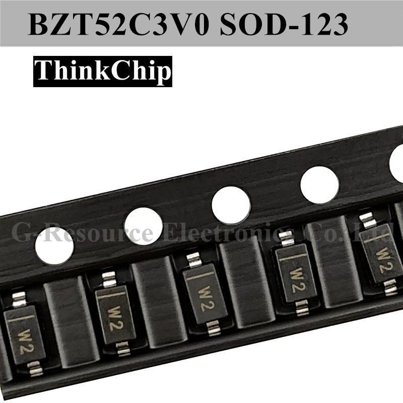 (100 قطعة) BZT52C3V0 SOD-123 سمد 1206 الجهد استقرت ديود 3.0 فولت (وسم W2)