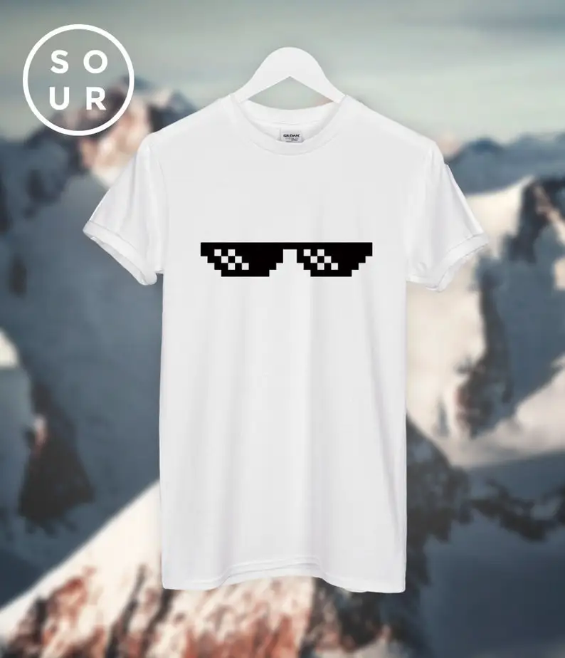 Skuggnas New Arrival Thug Life Glasses T shirt Short Sleeved Fashion Tumblr Casual Tops Unisex Cotton t shirt Drop Ship