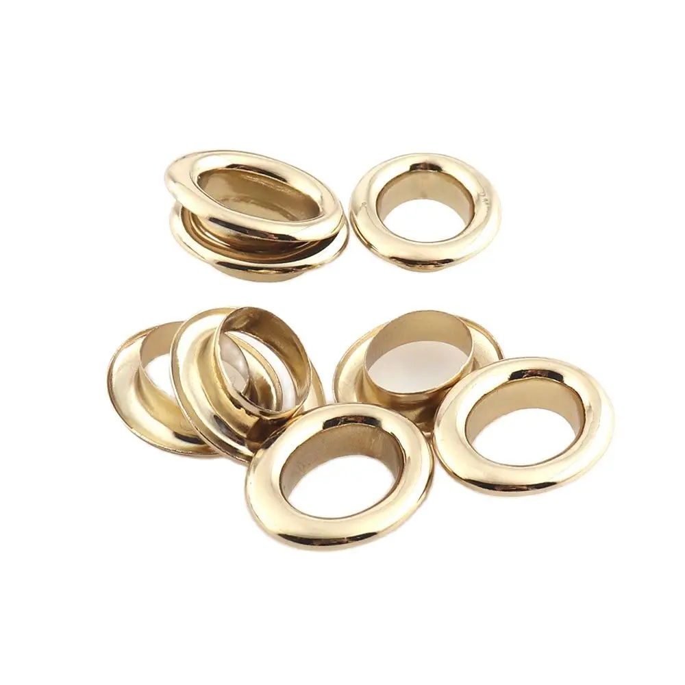 Metal Oval Light Gold Color Eyelets  Inner Dia.15mm(5/8\'\') Grommets for Leather Craft Bags Webbing Hole Clothes DIY Accessories