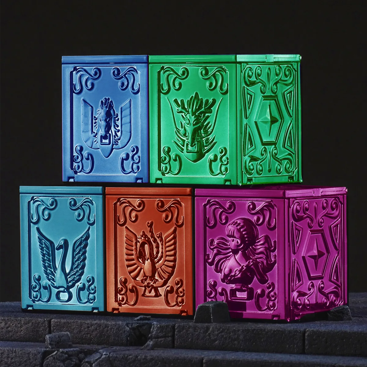 RH model Saint Seiya Cloth colorful Bronze 5 Cloth boxes set for OCE Pegasus Dragon Cygnus Andromeda Phoenix SR004