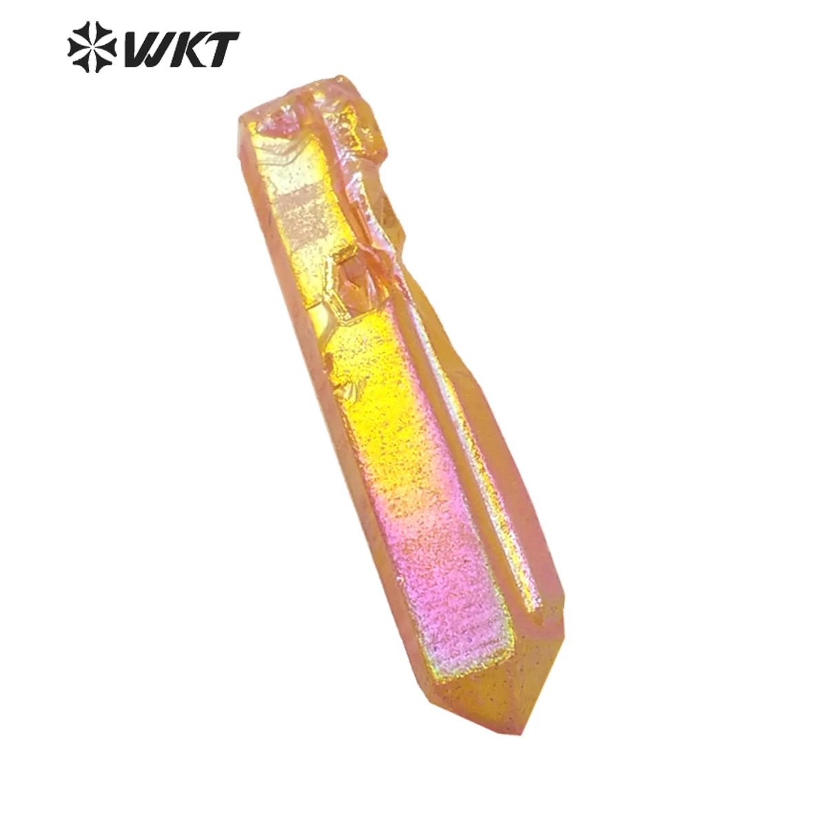 

WT-G128 Wholesale charm natural stone raw aura crystal quartz orange in randomly shape beautiful color stone for jewelry making