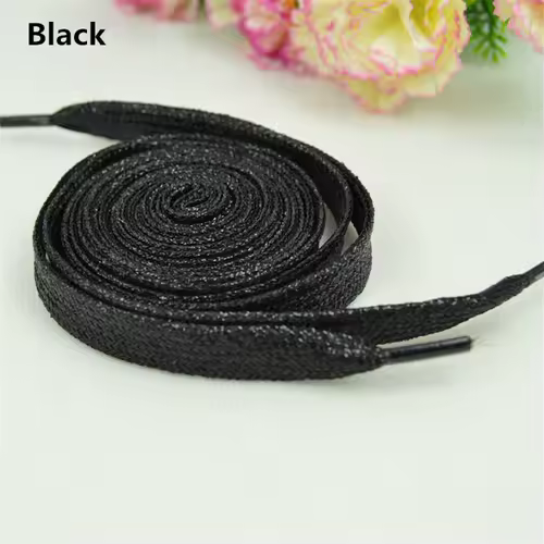 1 cm Width Colorful Lurex Shoelaces Trendy Bright Colorful Fall Winter Shoelaces Sneaker White Casual Sports Leather Shoes Laces - Image 24