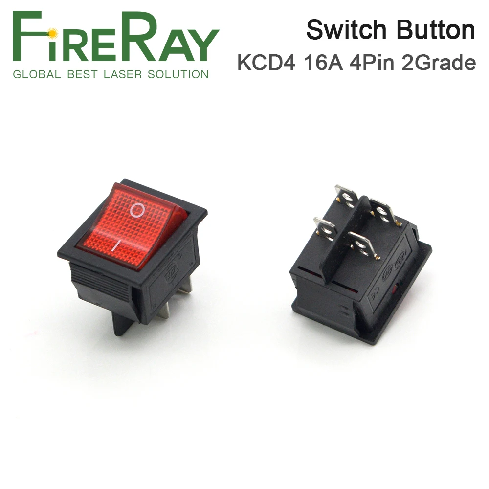 FireRay Công Tắc Nguồn Nút Đính Đá Công Tắc 250V Con 1 Co2 Laser Máy Phụ Kiện Điện Tử