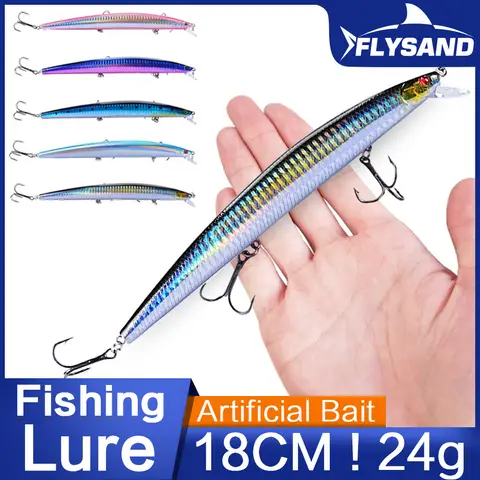 FLYSAND Fishing Lures 18cm/24g Crankbaits Fishing Hard Bait Isca Artificiais Pesca Sea Wobbler Swimming Baits Laser Minnow Lure