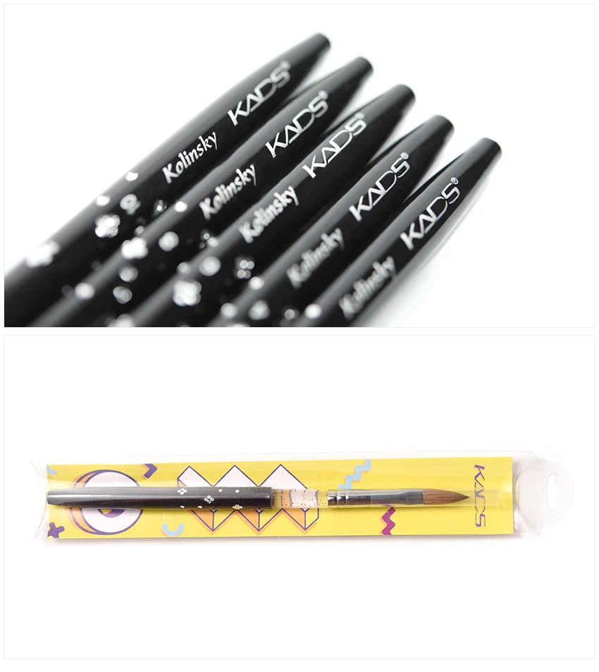 KADS Pędzel do akrylu Kolinsky Sable Pędzel do akrylu nr. 2 # /4 # /6 # /8 # /10 #   Żel UV do rzeźbienia w kształcie długopisu Pędzel w płynnym proszku DIY Rysowanie paznokci