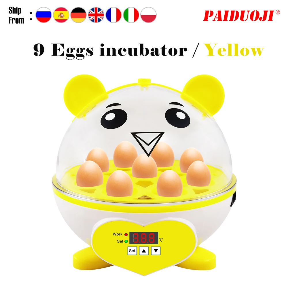 9 Eggs Incubator Small Brooder HT-9 Egg Incubator Suitable For Home Incubation Inucation Poultry Farming Device