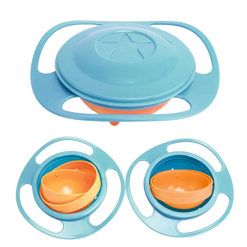 New Hot Design Universal Gyro Bowl Dishes Anti Spill Bowl Smooth 360 Degrees Rotation Gyroscopic Bowl For Baby Kids