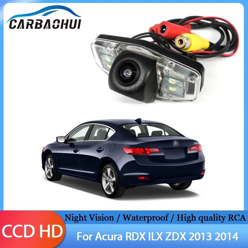 

fisheye backup rear view camera CCD rear camera HD Waterproof 720P license plate Light camera For Acura RDX ILX ZDX 2013 2014