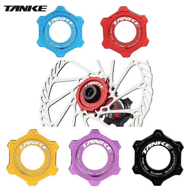 TANKE Bike Hub Center Lock To 6 Hole Adapter Aluminum Alloy Centerlock Conversion 6 Bolt 6 Pin Disc Brake Akcesoria rowerowe