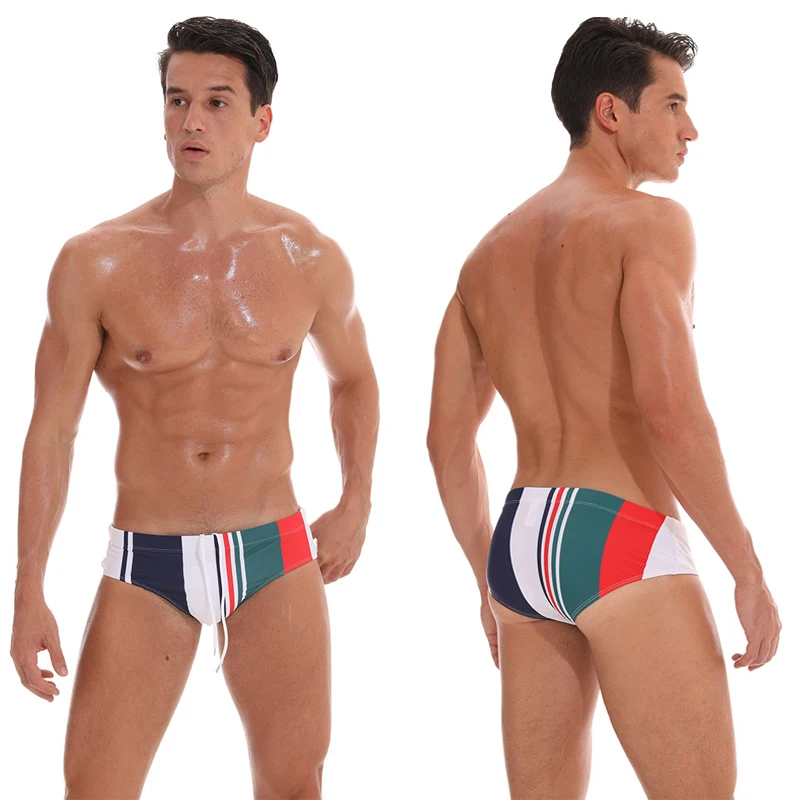 Datifer Costumi da bagno Boxer sexy bassi Slip da bagno da uomo Pantaloncini da spiaggia sportivi Sunga Costume da bagno uomo Colore mimetico Costume da bagno