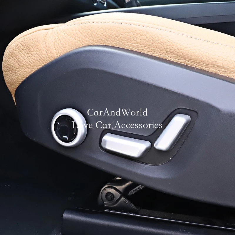 

For Volvo XC40 2018-2024 Front Seat Adjust Switch Button Frame Cover Panel Trims ABS Chrome Inner Moulding Car Accessories