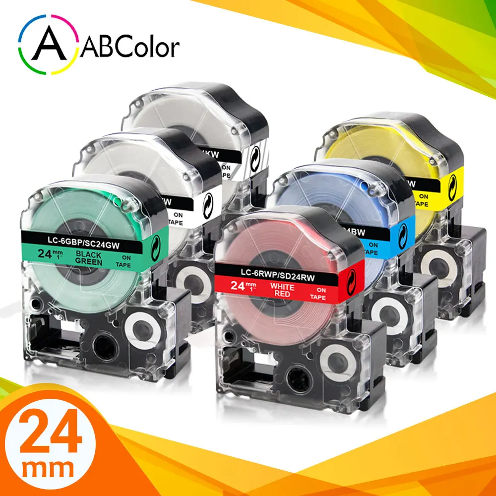 20Color 24mm Tape SS24KW ST24KW SC24RW SC24YW SC24BW SC24GW SC24KZ Label Tape For Epson KingJim Printer LW-700 LW-900P LW-Z710