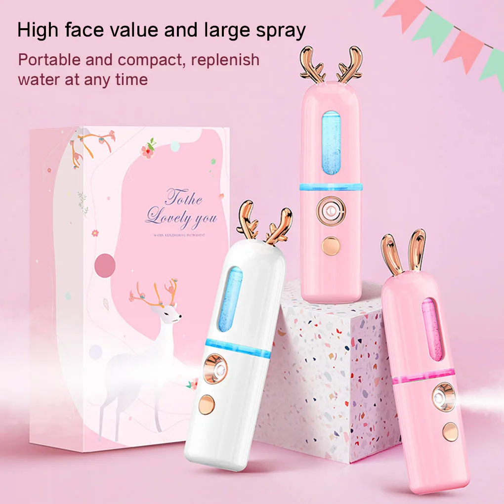 ミニポータブルフェイシャルスプレー,usb,ネブライザー,加湿器,保湿剤,女性用,美容とスキンケアツール