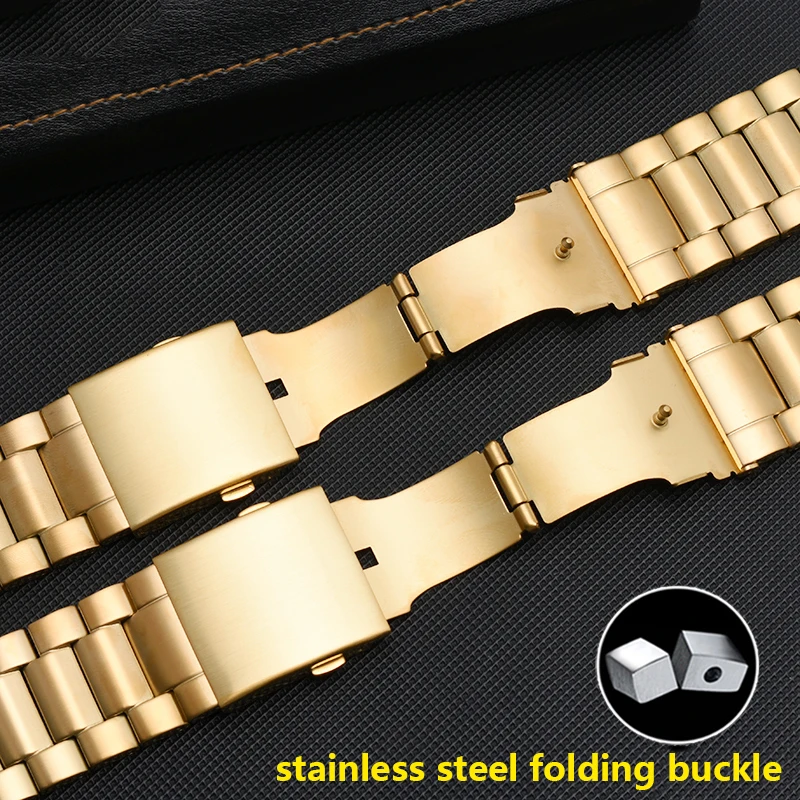 high quality  stainless steel watchband for DZ7333 DZ4344 wrist strap men\'s large dial gold accessories 24 26 28mm bracelet
